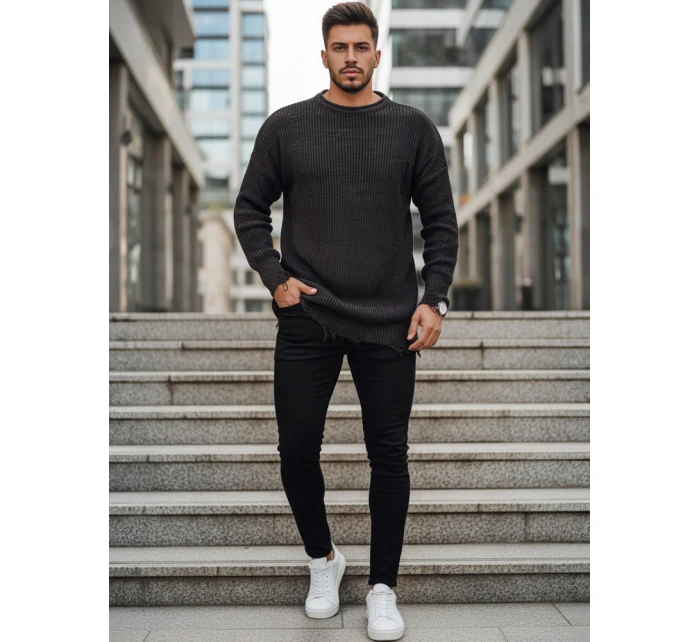 Pánský tmavě šedý svetr FashionStreet WX1964