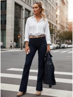 Dámské džíny s vysokým pasem tmavě modré FashionStreet UY2911