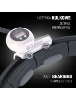 MAGNETICKÝ HULA HOP SET ČERNÝ HHM15 S POČÍTADLEM HMS + ZEŠTÍHLUJÍCÍ PÁS BR163 ČERVENÝ