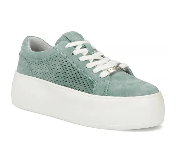 Dámské kožené polobotky ažurové zelené Filippo DP7520/26