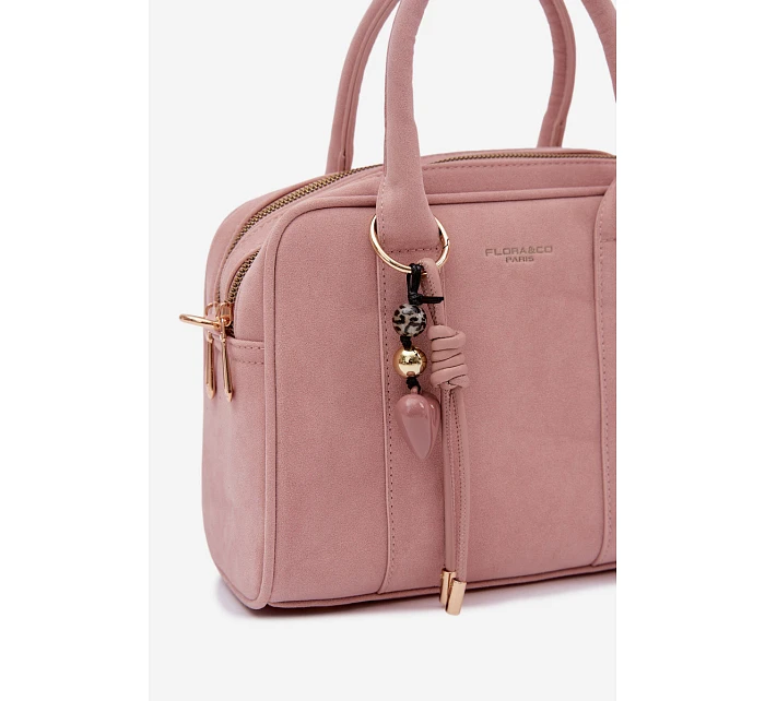 taška Eco semišová s přívěskem Růžová model 22111556 - Flora&Co