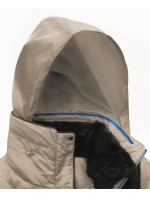 Krátká béžová dámská zimní prošívaná bunda (WZ105)