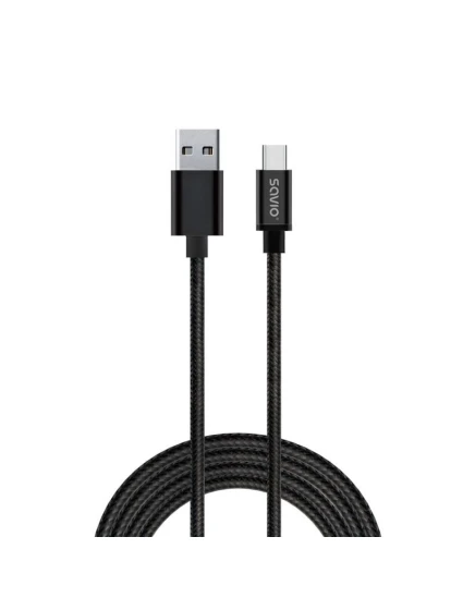 Kabel SAVIO CL-129 (USB typ C - USB 2.0 typ A ; 2 m; černá barva)