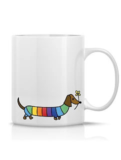 JEZEVČÍK - klasický bílý keramický hrníček 300 ml