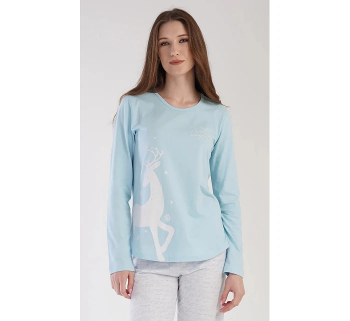 Dámské pyžamo dlouhé model 21764640 - Vienetta Dámské pyžamo dlouhé model 21764640 - Vienetta