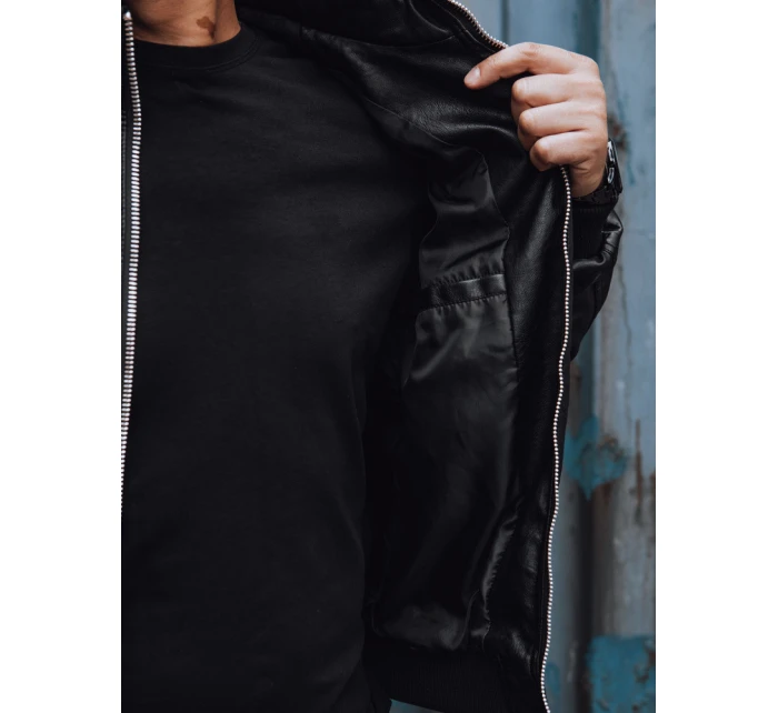 Pánská kožená bunda černá FashionStreet TX4739 Pánská kožená bunda černá FashionStreet TX4739