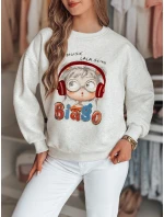 Dámská mikina s potiskem LALA VIBE šedá FashionStreet BY1503