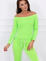 Sada s dvojitým lemováním v neonově zelené barvě