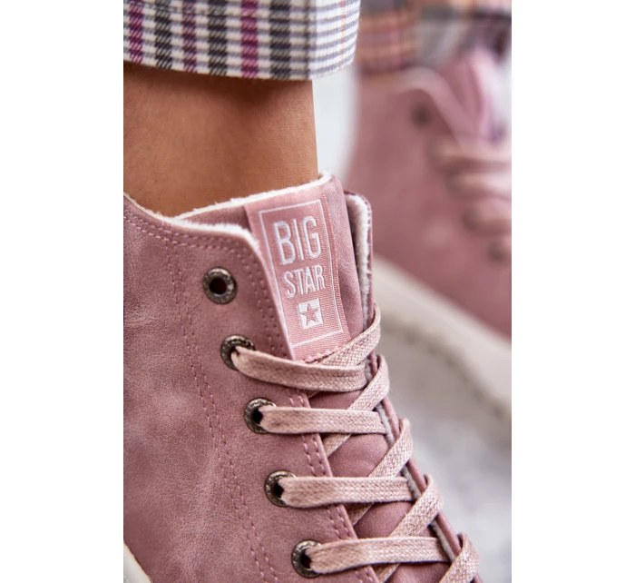 Dámské Tenisky Big Star Vysoké Zateplené Růžové model 21595916 - Big Star Shoes