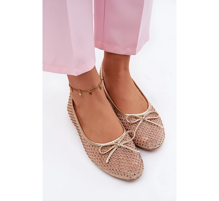 Síťové baleríny s ozdobou Vinceza 62270 Zlaté Síťové baleríny s ozdobou Vinceza 62270 Zlaté