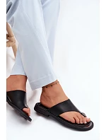 Kožené dámské žabky Vinceza 62307 Černé