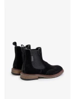 Semišové Pánské Kotníkové Boty Chelsea Big Star Černé Semišové Pánské Kotníkové Boty Chelsea Big Star Černé