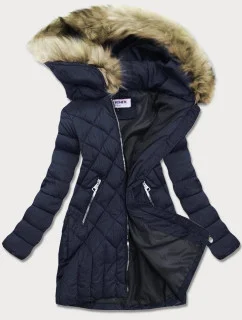 PIKOWANA KURTKA DAMSKA ZIMOWA GRANATOWA model 21242409 - LF WOMEN