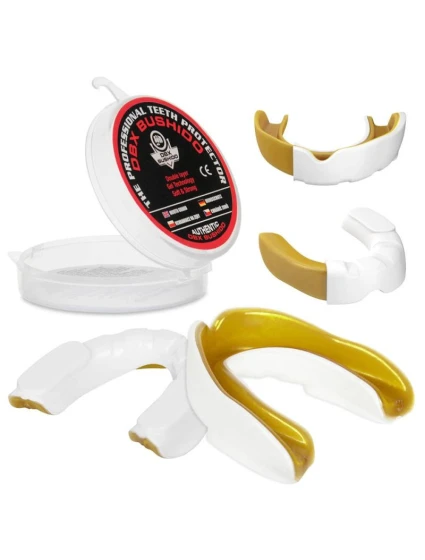 Gelový chránič zubů + krabička - bílá a zlatá | GelTech Gelový chránič zubů + krabička - bílá a zlatá | GelTech