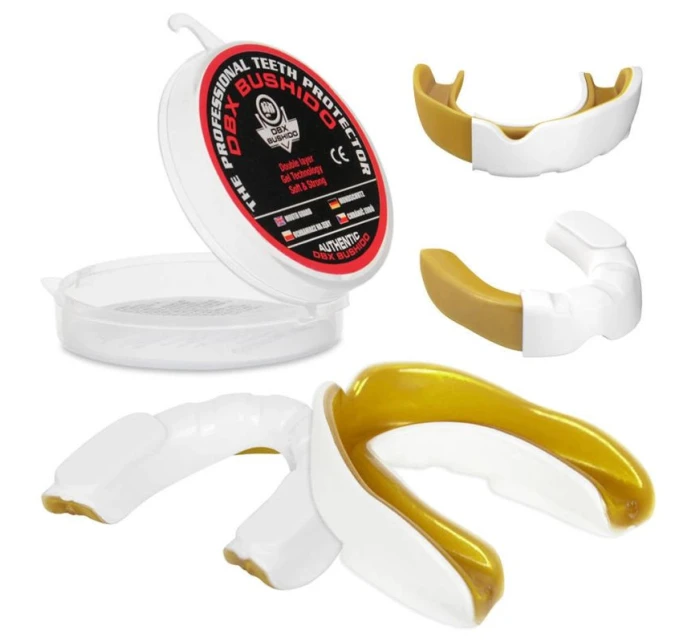 Gelový chránič zubů + krabička - bílá a zlatá | GelTech Gelový chránič zubů + krabička - bílá a zlatá | GelTech