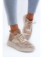 Dámské semišové polobotky model 21657272 Beige - Maciejka