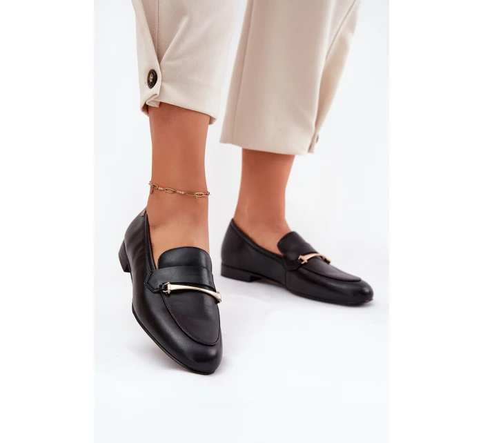 Kožené Polobotky Mokasiny Dámské model 21694755 Černé - Maciejka