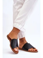 Dámské kožené žabky Černá Amite Dámské kožené žabky Černá Amite