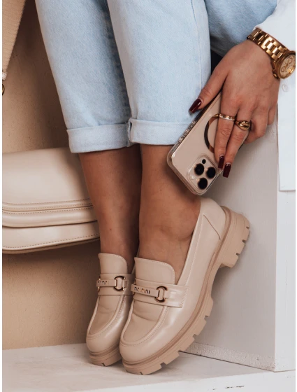 Dámské béžové mokasíny MNIMNI FashionStreet ZY0659 Dámské béžové mokasíny MNIMNI FashionStreet ZY0659