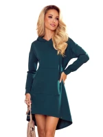 328-4 AMELIA Klokaní mikina s kapucí - BOTTLE GREEN