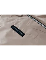 Tenká béžová dámská bunda s ozdobnou lemovkou (B8145-12) Tenká béžová dámská bunda s ozdobnou lemovkou (B8145-12)