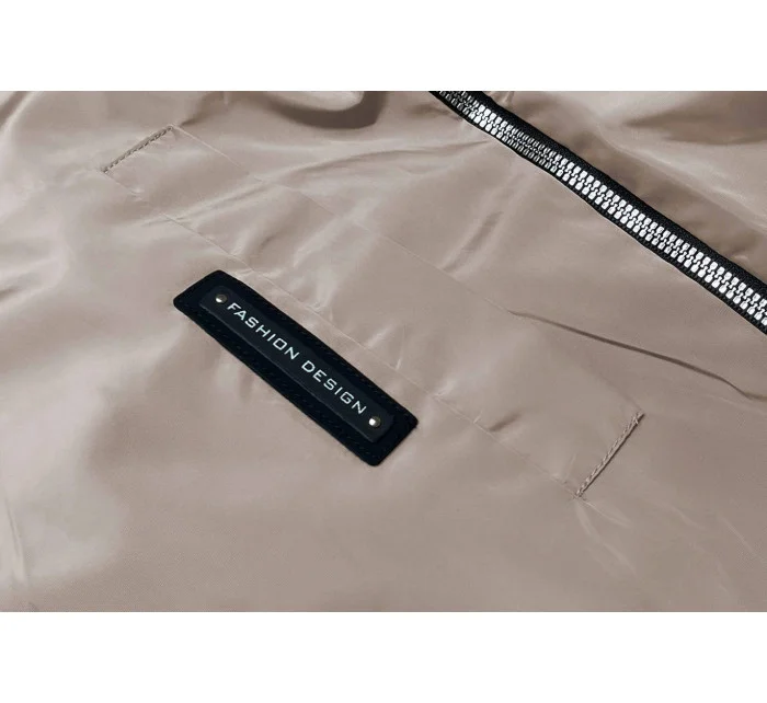 Tenká béžová dámská bunda s ozdobnou lemovkou (B8145-12) Tenká béžová dámská bunda s ozdobnou lemovkou (B8145-12)