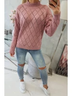 Poloviční rolák s diamantovým vzorem tmavě růžový Poloviční rolák s diamantovým vzorem tmavě růžový