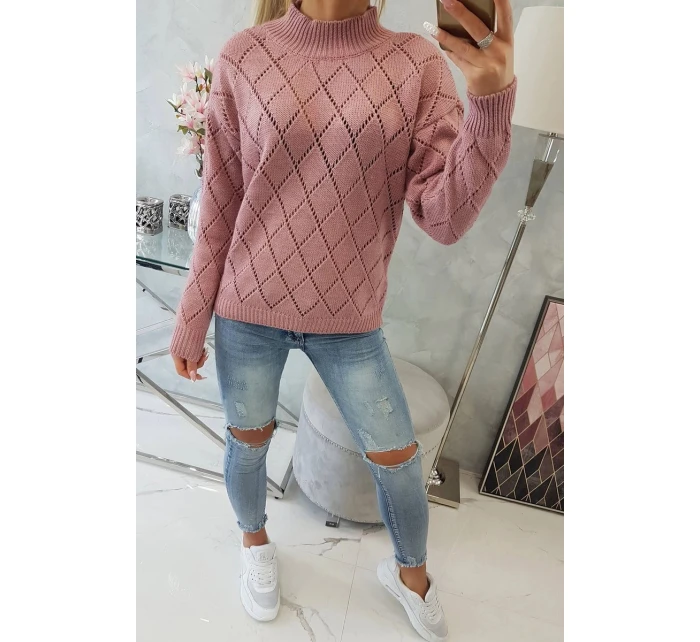 Poloviční rolák s diamantovým vzorem tmavě růžový Poloviční rolák s diamantovým vzorem tmavě růžový