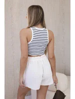 Viskózové šortky zavazované v pase světle béžová Viskózové šortky zavazované v pase světle béžová