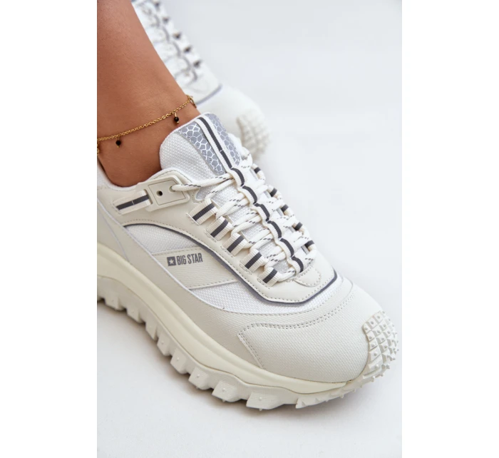 Dámské Kožené Tenisky Na Platformě Big Star model 21671508 HIPOLY SYSTEM Bílé - Big Star Shoes Dámské Kožené Tenisky Na Platformě Big Star model 21671508 HIPOLY SYSTEM Bílé - Big Star Shoes