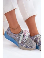 Dámské Kožené Polobotky Sneaker na Platformě Maciejka 06776A-06 Modré