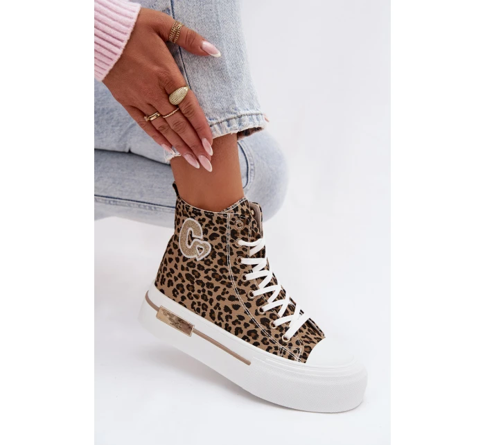 Dámské tenisky na platformě s leopardím vzorem Meloria