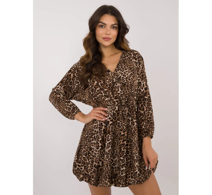 Sukienka DHJ SK czarno beżowy model 20535923 - FPrice Sukienka DHJ SK czarno beżowy model 20535923 - FPrice