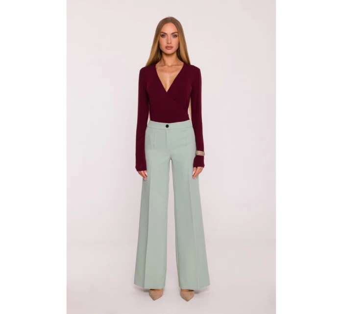 model 21296017 Kalhoty se širokými nohavicemi mátové - Moe