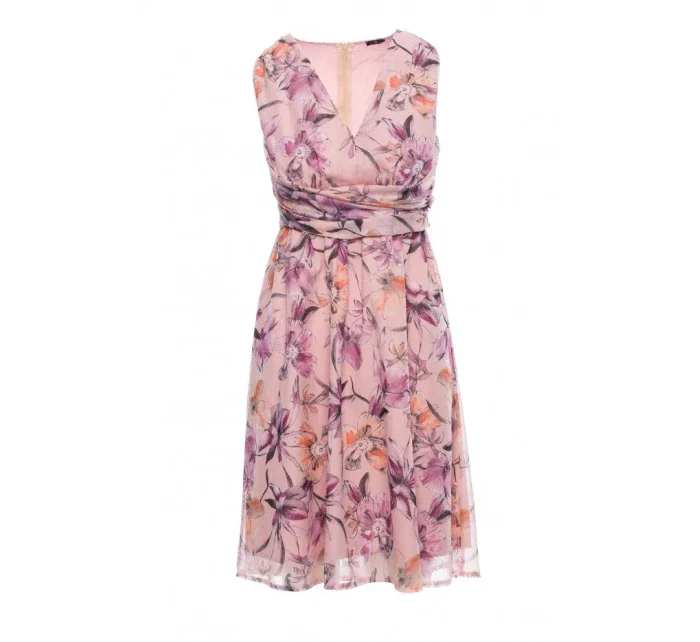 S225 Šifonové šaty s hlubokým výstřihem - model 1