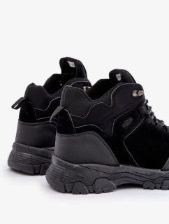 Zateplené Pánské Trekingové Boty Šněrovací Černé Zerista