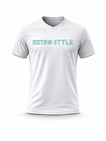 Pánské bavlněné tričko s potiskem - RETRO STYLE - bílé