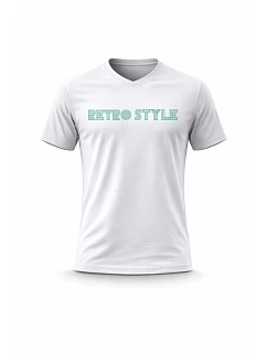 Pánské bavlněné tričko s potiskem - RETRO STYLE - bílé
