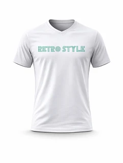 Pánské bavlněné tričko s potiskem - RETRO STYLE - bílé