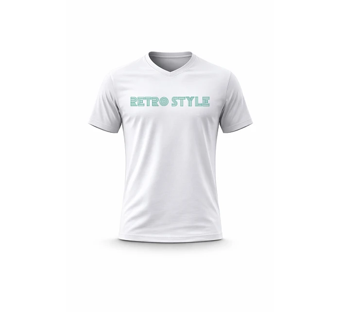 Pánské bavlněné tričko s potiskem - RETRO STYLE - bílé