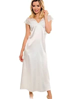 Dámská saténová košilka s krajkou Mactan Ecru - Kalimo