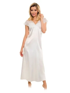 Dámská saténová košilka s krajkou Mactan Ecru - Kalimo