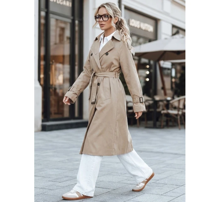 FashionStreet dámský dvouřadový béžový trenčkot TY5352