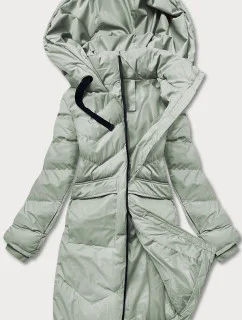 Šedozelená lehká dámská zimní bunda (5m735-156)