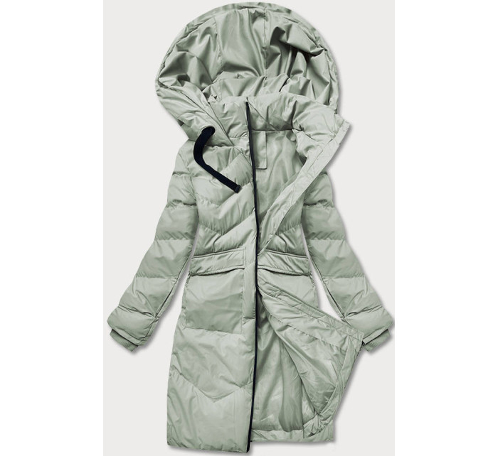 Lehká šedozelená dámská zimní bunda (5M735-156)