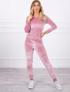 Velurová souprava se model 21753162 vzadu tmavě pudrově růžová - K-Fashion