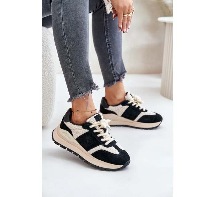 Zateplené dámské kožené sneakersy Big Star OO274A318 HI-POLY SYSTEM černé Zateplené dámské kožené sneakersy Big Star OO274A318 HI-POLY SYSTEM černé