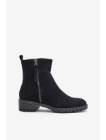 Botky Z Eko Semiše Na Plochém Podpatku Černé model 21676699 - Boto Botky Z Eko Semiše Na Plochém Podpatku Černé model 21676699 - Boto