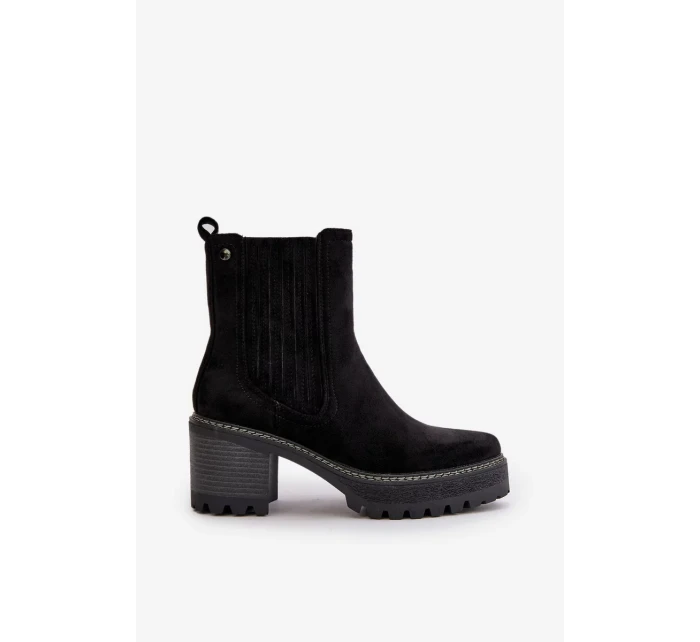 Dámské Kotníkové Boty Na Podpatku Z Eko Semiše Zateplené Černé Nevitas Dámské Kotníkové Boty Na Podpatku Z Eko Semiše Zateplené Černé Nevitas