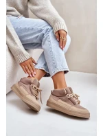 Zateplené Dámské Tenisky Big Star Béžové Zateplené Dámské Tenisky Big Star Béžové